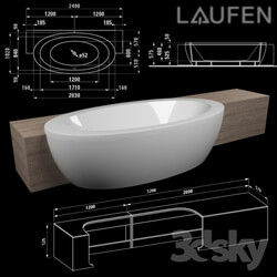 Bathtub - Laufen _ IL BAGNO ALESSI ONE _ 3200 Bench Bathtub _Left_ 