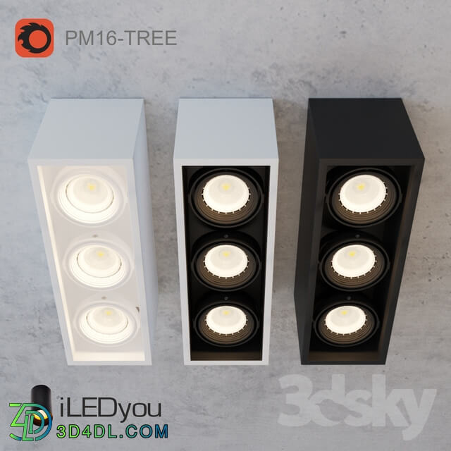 Spot light - Surface-mounted luminaire CUB-TREE 3x8 W