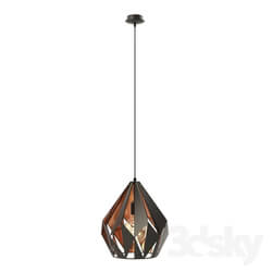 Ceiling light - 49254 Suspension CARLTON 1_ 1x60W _E27__ Ø310_ steel_ black_ copper 