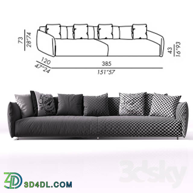 Sofa - Sofa Meridiani Scott Twin