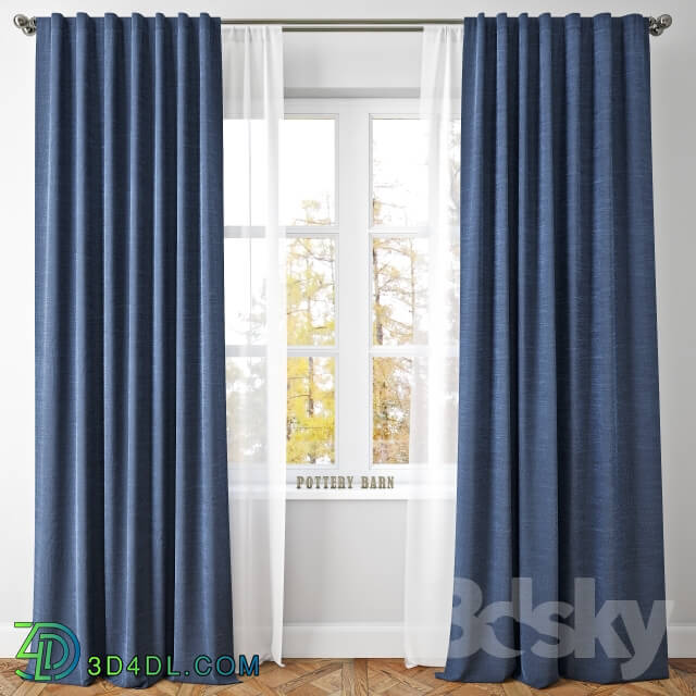 Curtain - EMERY LINENCOTTON DRAPE-Pottery Barn