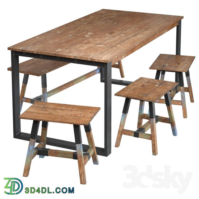 Table _ Chair - Dining table with teak array Look 180