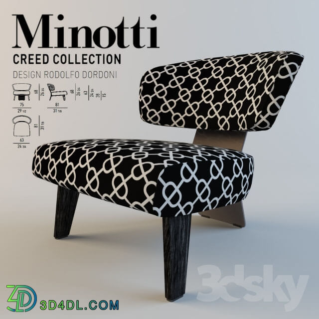 Arm chair - Minotti Creed Wood