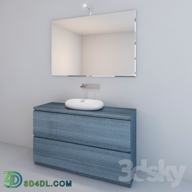 Bathroom furniture - Vanity sink and mirror with light