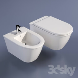 Toilet and Bidet - TOILET _amp_ BIDET WALL MOUNTED 