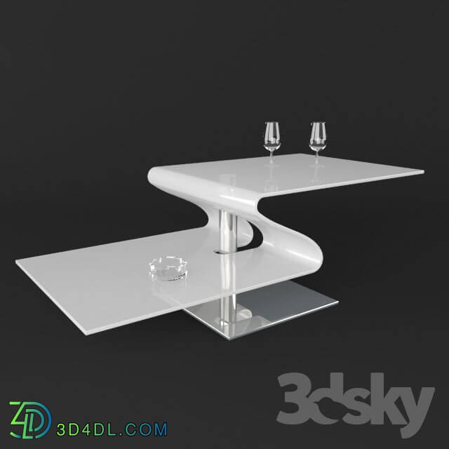 Table - Striking 2 Level Glass Pavones Coffee Table