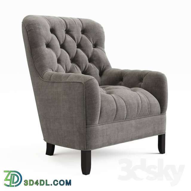 Arm chair - ARHAUS CLUB 34__39___39_TUFTED UPHOLSTERED CHAIR IN TWEED