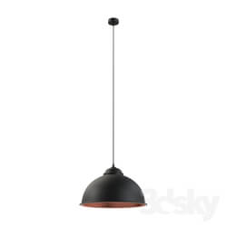 Ceiling light - 49247 Suspension TRURO 2_ 1х60W _E27__ Ø370_ steel_ black_ copper 