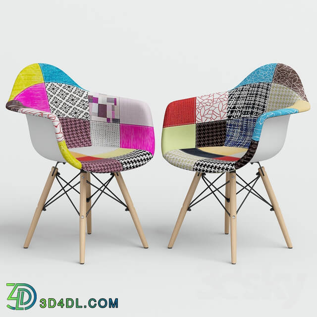 Chair - Chair Eames Style DAW Patchwork _ plastic.