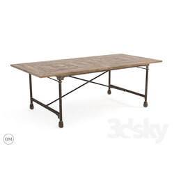 Table - Vintage wood _ metall table 86 __ 8831-0004 _M_ 