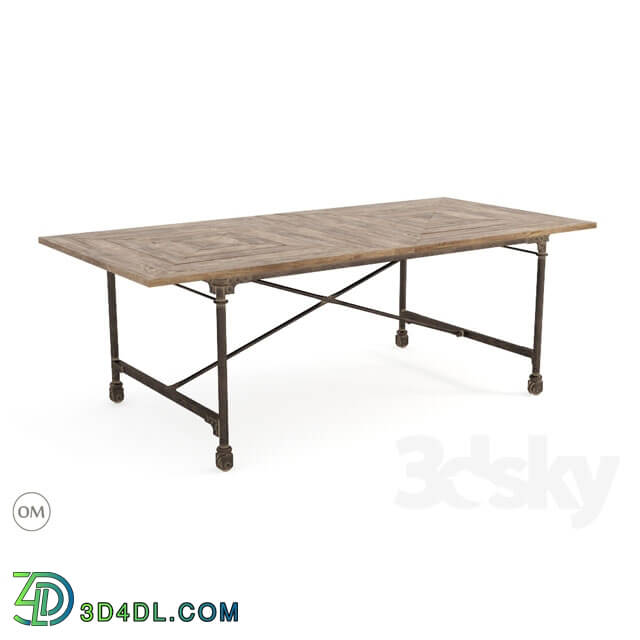 Table - Vintage wood _ metall table 86 __ 8831-0004 _M_