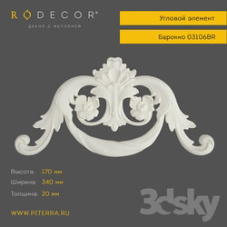 Decorative plaster - Corner element RODECOR Baroque 03106BR 