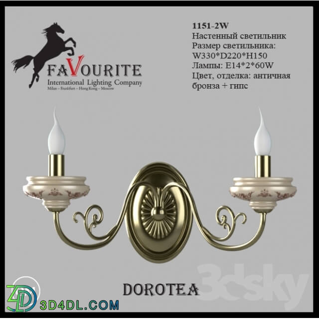 Wall light - Favourite 1151-2W Sconce