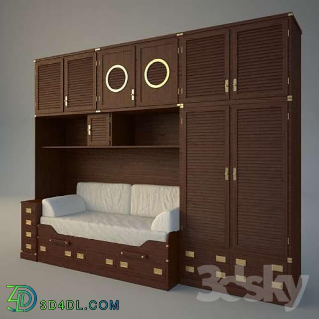 Wardrobe - Rack in the child in Beach style