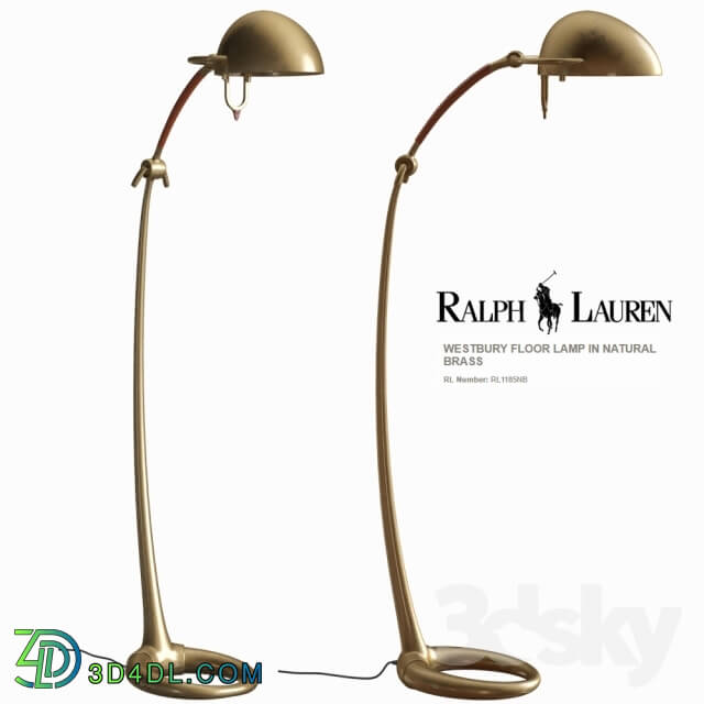 Floor lamp - Ralph Lauren WESTBURY FLOOR LAMP IN NATURAL BRASS RL1185NB