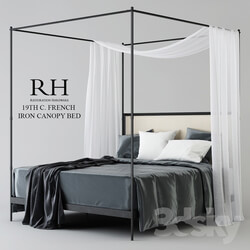 Bed - RH 19TH WITH FRENCH IRON CANOPY BED 