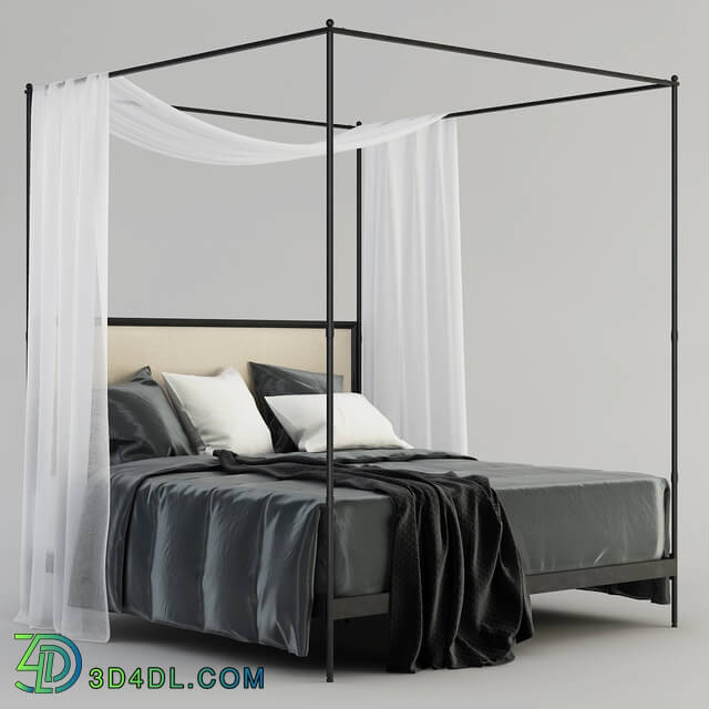 Bed - RH 19TH WITH FRENCH IRON CANOPY BED