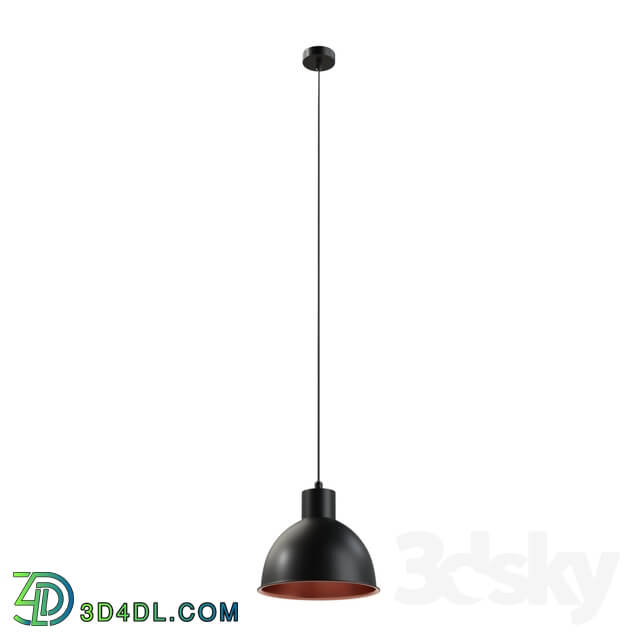 Ceiling light - 49238 Suspension TRURO 1_ 1х60W _E27__ Ø210_ steel_ black_ copper