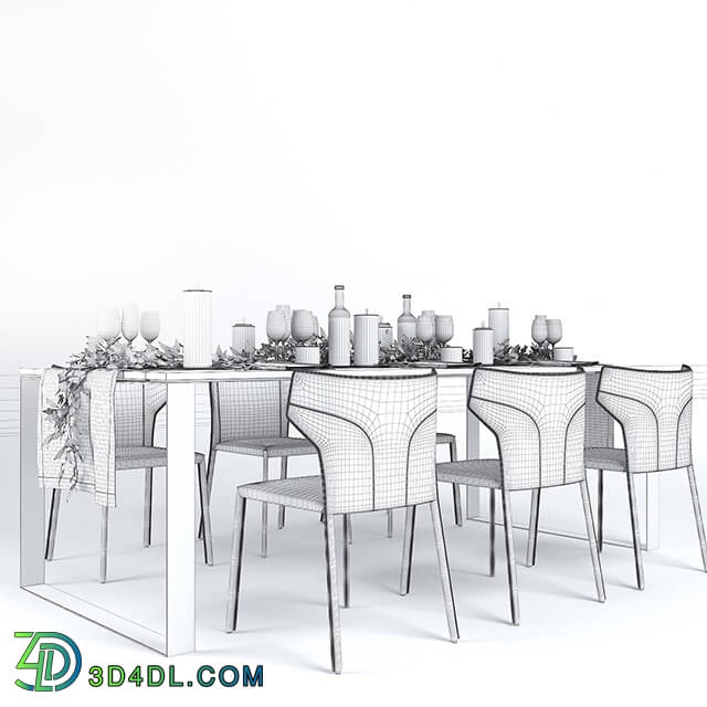 Table _ Chair - Natuzzi Pi Greco Dinning