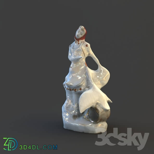 Sculpture - porcelain figurine _quot_Girl and the Swan_quot_