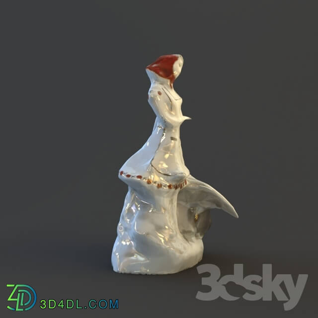 Sculpture - porcelain figurine _quot_Girl and the Swan_quot_