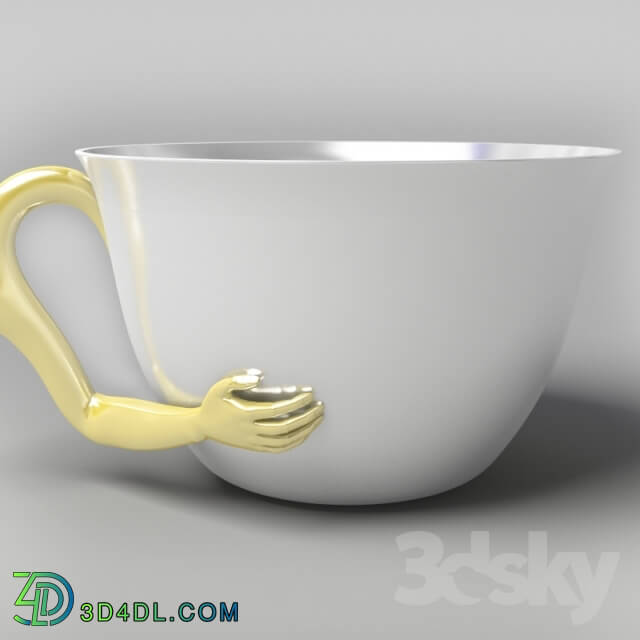 Tableware - Cup with a handle in the form of a hand