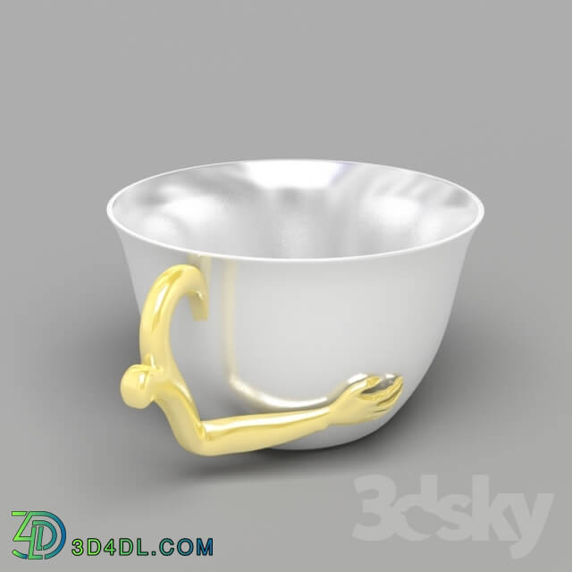 Tableware - Cup with a handle in the form of a hand