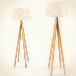 Floor lamp - Wooden floor lamp 