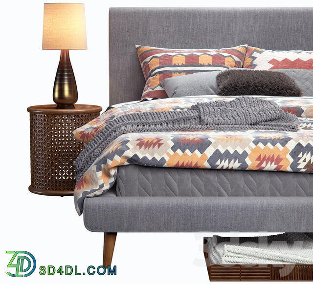 Bed - West Elm Mod Upholstered Bed