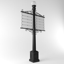 Street lighting - Street lamp-sign-pointer 