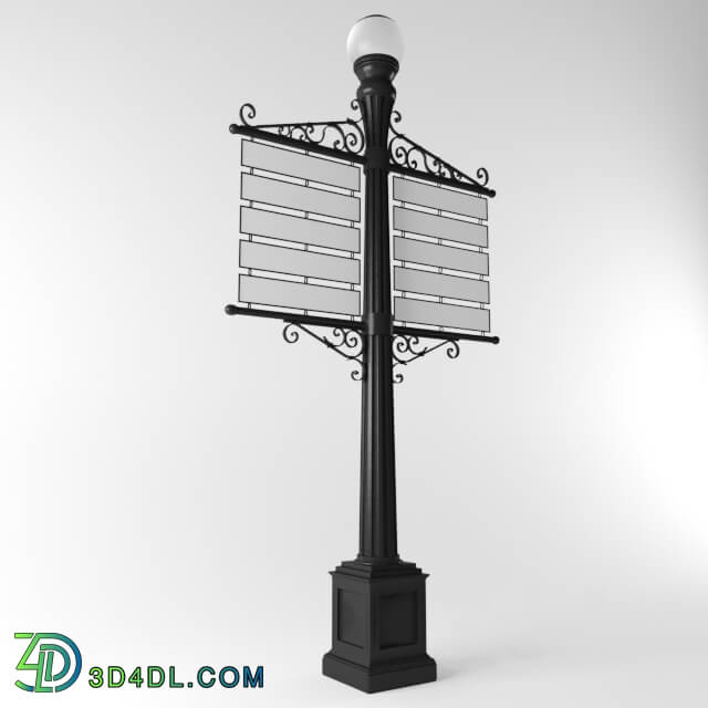Street lighting - Street lamp-sign-pointer