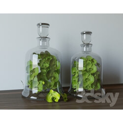 Vase - Decanters with Greens 