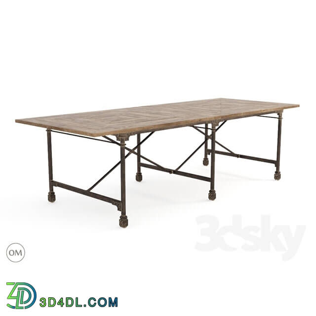 Table - Vintage wood table 106 _ metall __ 8831-0004 L