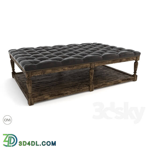Other soft seating - Tufted leather ottoman coffee 7801-0003 VL