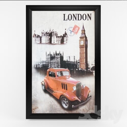Frame - Retro London Car Theme painting 