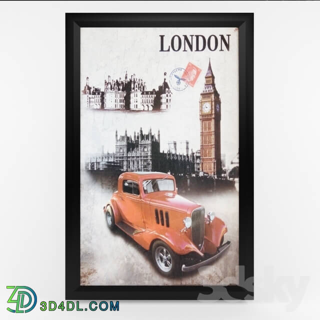 Frame - Retro London Car Theme painting
