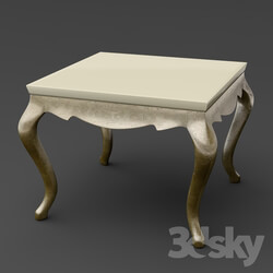 Table - OM Side Table Fratelli Barri VENEZIA in decoration pearl creamy varnish_ legs and base in decoration silver leaf_ FB.ET.VZ.61 