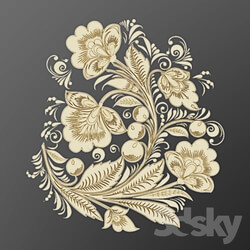 Decorative plaster - Ornament Khokhloma 