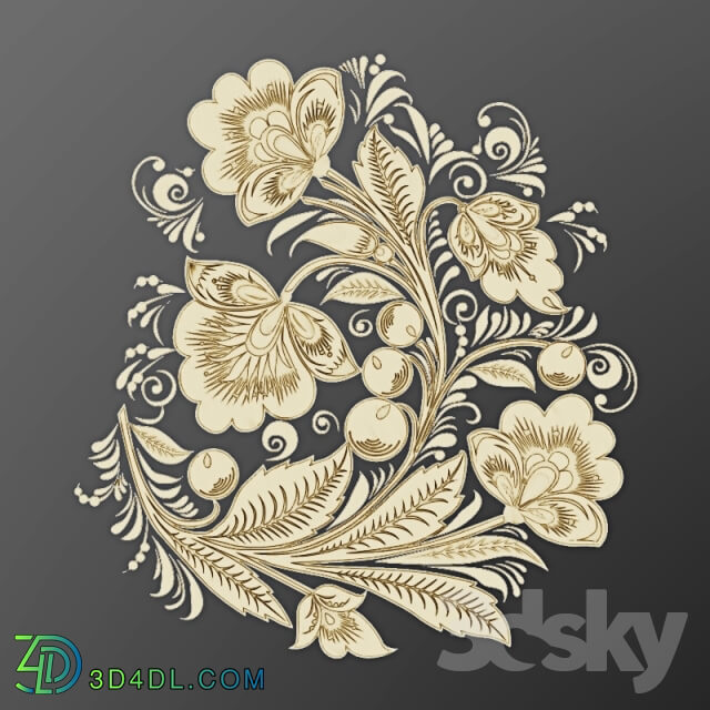 Decorative plaster - Ornament Khokhloma