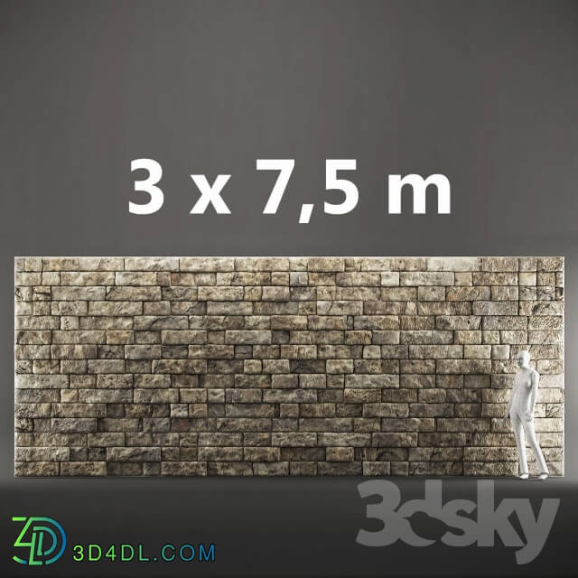Other architectural elements - Stone wall sandstone 3x7_5 m