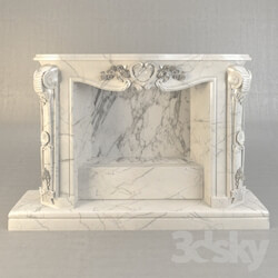 Fireplace - The classic white marble fireplace 