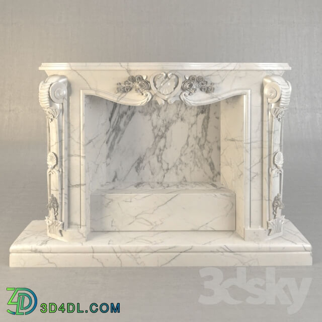 Fireplace - The classic white marble fireplace