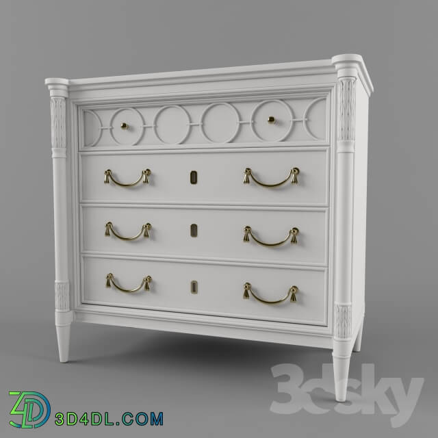 Sideboard _ Chest of drawer - Charleston Regency-King Charles Bachelor__39_s Chest in Ropemaker__39_s White