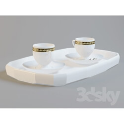 Tableware - Tray c bowls for coffee 