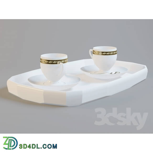 Tableware - Tray c bowls for coffee