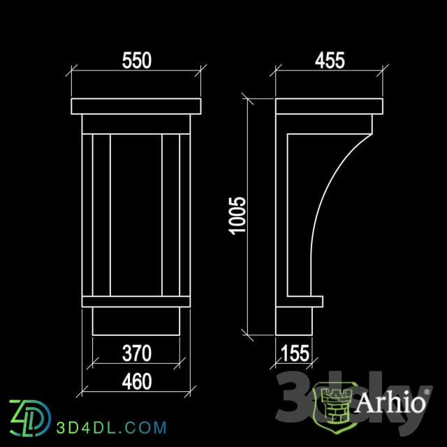 Decorative plaster - bracket AKR100-1