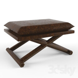 Other soft seating - Ottoman by x-shaped legs X Footstool 