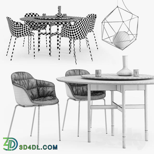 Table _ Chair - Bontempi Glamor table Mood chair set
