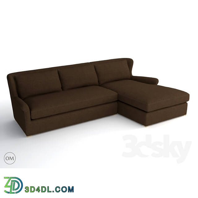 Sofa - Winslow sectional brown linen 7843-3102 LAF
