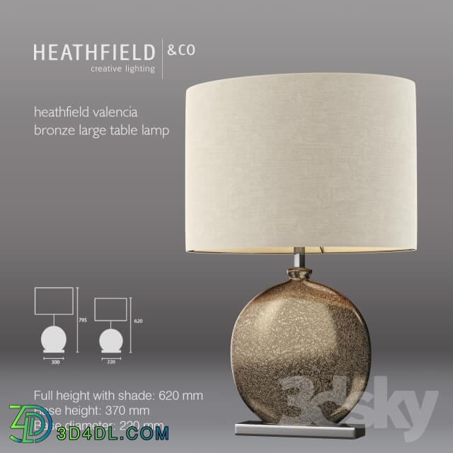 Table lamp - Heathfield valencia bronze large table lamp